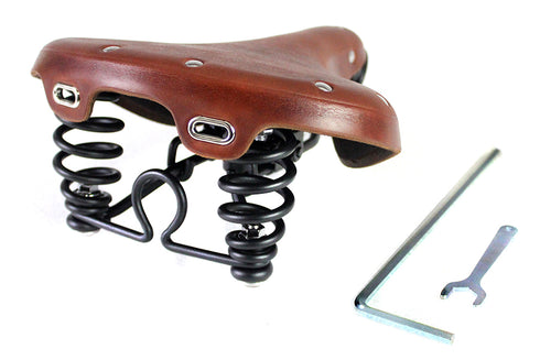 Corbin Gentry Double Steel Saddle Solo Seat Honey Brown - 47-0611