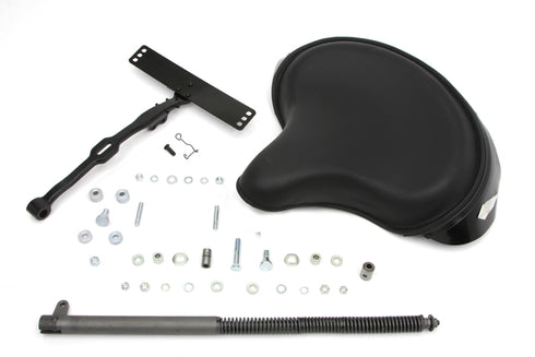 V-Twin Black Leather Deluxe Solo Seat Kit - 47-0784