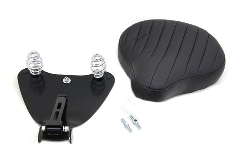 Bates Black Leather Solo Seat with Mount Kit - 47-0812