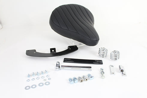 Bates Black Leather Solo Seat Kit - 47-0814