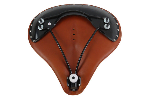 V-Twin Replica Brown Leather Solo Seat - 47-0893