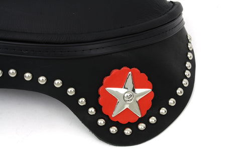 Corbin Gentry Black Leather Solo Seat with Skirt - 47-0946