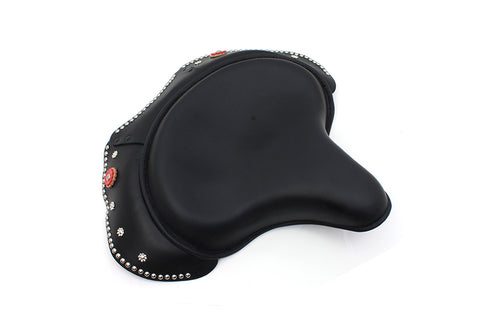 Corbin Gentry Black Leather Early Style Solo Seat - 47-0950