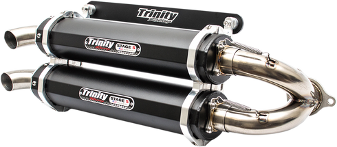 TRINITY RACING Stage 5 Slip-On Dual Muffler - Black TR-4152S-BK