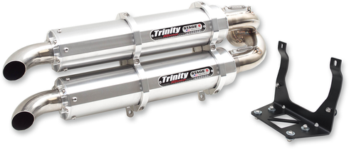 TRINITY RACING Stage 5 Slip-On Dual Muffler - Aluminum TR-4160S