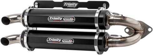 TRINITY RACING Stage 5 Slip-On Dual Muffler - Black TR-4165S-BK