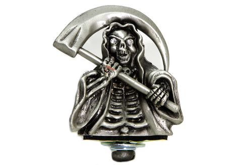 V-Twin Grim Reaper Front Fender Top Ornament Silver - 48-0135