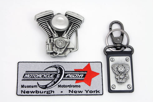 V-Twin V-Twin Mens Evolution Engine Buckle and Fob Set - 48-0224