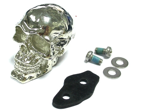 V-Twin Chrome Skull Fender Ornament - 48-0250