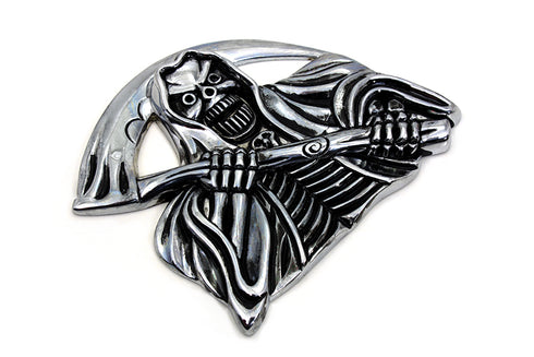 V-Twin Pewter Grim Reaper with Sickle Emblem - 48-0490