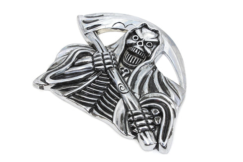 V-Twin Pewter Grim Reaper with Sickle Emblem - 48-0490