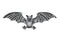 V-Twin Pewter Bat Wing Emblem - 48-0497