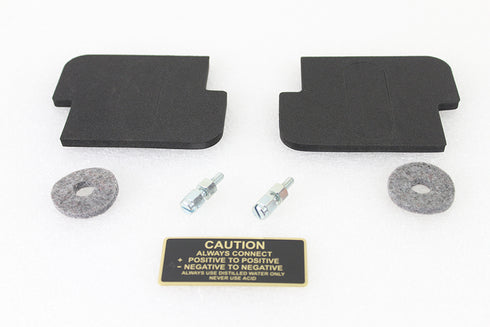 V-Twin Battery Caution Tag & Terminal Kit Brass - 48-0822