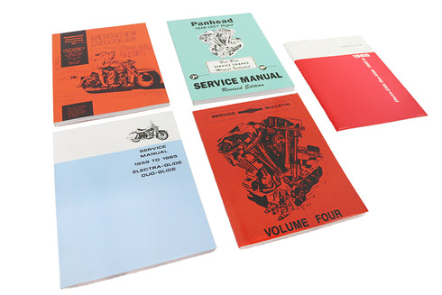 V-Twin Panhead and Shovelhead Parts and Service 5 Piece Manual Set - 48-0835