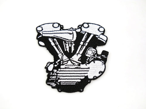 V-Twin Black and White Knucklehead Engine Patches - 48-1163