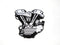 V-Twin Black and White Knucklehead Engine Patches - 48-1163