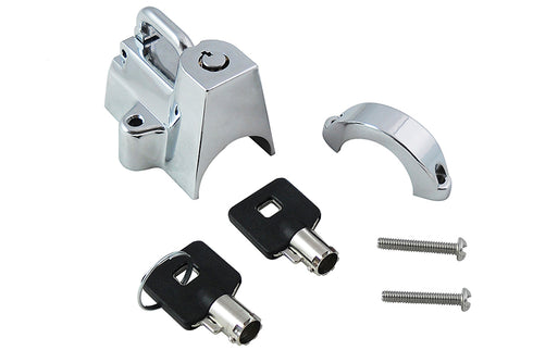 V-Twin Chrome Helmet Lock with Pipe Key - 48-1458