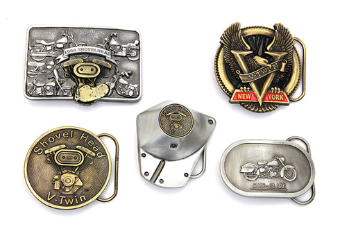 V-Twin Shovelhead Belt Buckle Set - 48-1525