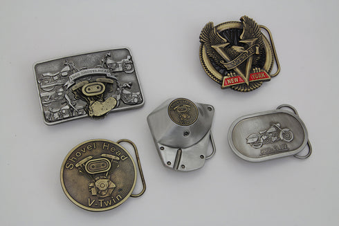 V-Twin Shovelhead Belt Buckle Set - 48-1525