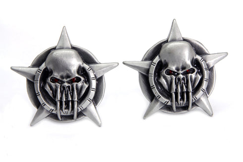 V-Twin Skull on Star License Plate Topper Set - 48-1621