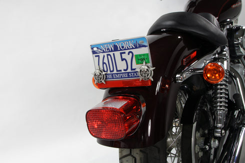 V-Twin Skull on Star License Plate Topper Set - 48-1621