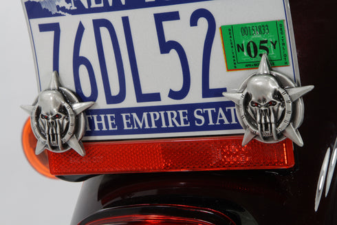 V-Twin Skull on Star License Plate Topper Set - 48-1621