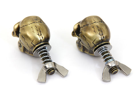 V-Twin Gold Skull License Plate Bolt Set - 48-1624