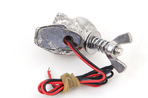 V-Twin Silver Skull License Plate Bolt Set with LED - 48-1629