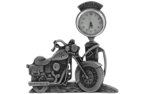 V-Twin V-Twin Pewter Motorcycle Clock 4-1/2 inch Tall - 48-1654