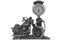 V-Twin V-Twin Pewter Motorcycle Clock 4-1/2 inch Tall - 48-1654