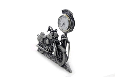 V-Twin V-Twin Pewter Motorcycle Clock 4-1/2 inch Tall - 48-1654