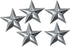 V-Twin Chrome Decorative Star Studs - 48-1893