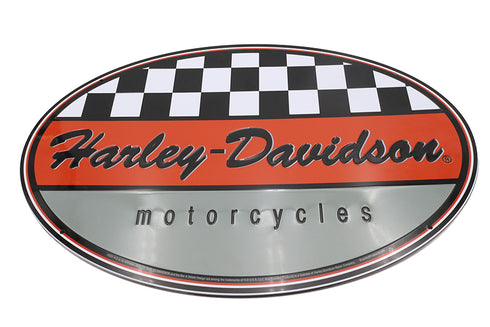 OE Harley Davidson Racing Oval Tin Sign - 48-2325
