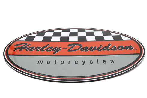 OE Harley Davidson Racing Oval Tin Sign - 48-2325