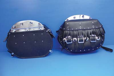Pac-Kit Black Leather Saddlebag Set - 48-3120