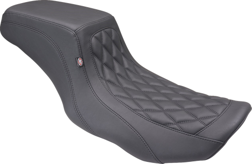 MUSTANG One Piece 2-Up Squareback Seat - Double Diamond - Smooth - FLH/FLT '23-'25 88416