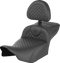SADDLEMEN Roadsofa™ Seat - Dragon Scale Stitch - w/ Backrest - Extended Reach - FLTR/FLHX '23-'25 823-07-209B0