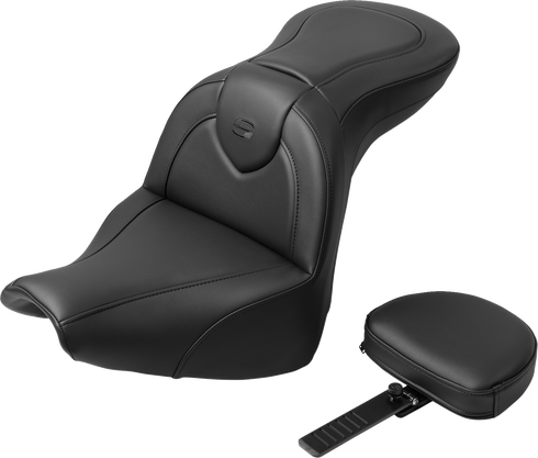 SADDLEMEN RoadSofa™ Seat - with Backrest - Black Stitch - FXBR/S '18-'20 818-31-187BR