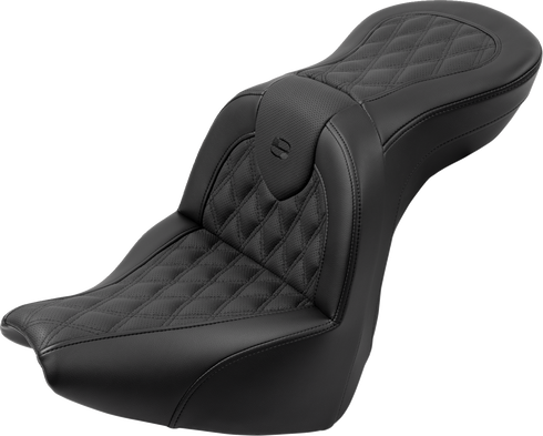 SADDLEMEN Roadsofa™ Seat - with Backrest - Lattice Stitch - FXBR/S '18-'20 818-31-182BR