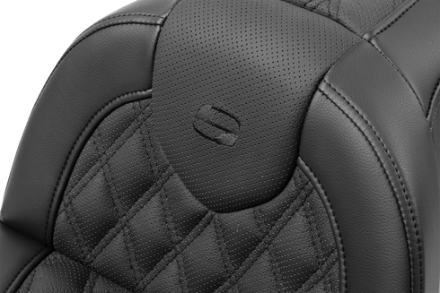 SADDLEMEN Roadsofa™ Seat - with Backrest - Lattice Stitch - FXBR/S '18-'20 818-31-182BR