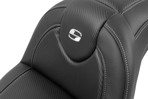 SADDLEMEN Roadsofa™ Seat - with Backrest - Carbon Fiber - FXBR/S '18-'20 818-31-185BR