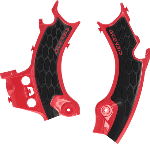 ACERBIS X-Grip Frame Guards - Black/Red - CRF 250/450 R/RX 2986181018