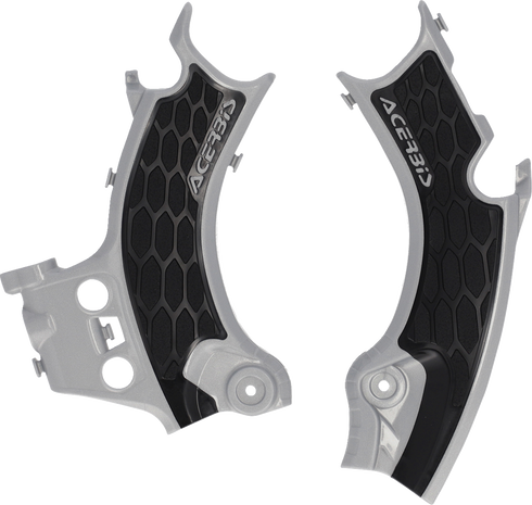 ACERBIS X-Grip Frame Guards - Black/Silver - CRF 250/450 R/RX 2986181015