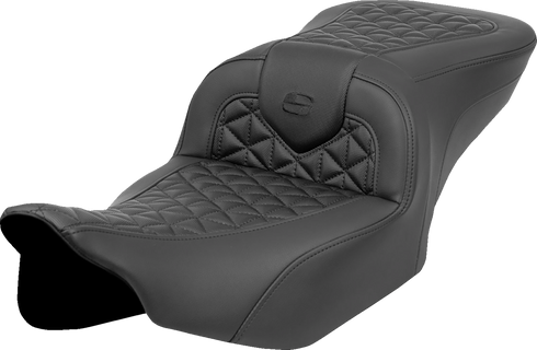 SADDLEMEN RoadSofa™ Tri Gripper Seat - Standard Reach - No Backrest - FLH/FLT '23-'24 823-07-21000