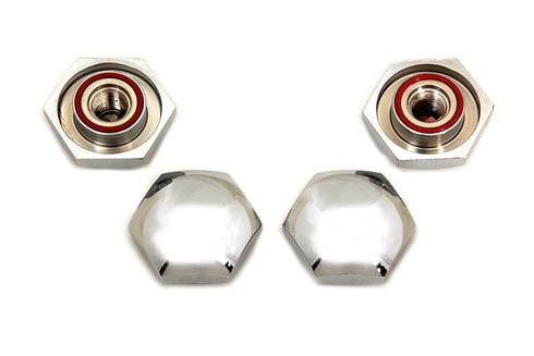 V-Twin Rocker Shaft End Nut Stock Chrome - 49-0037
