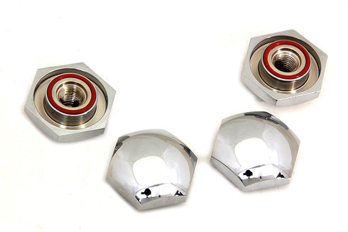 V-Twin Rocker Shaft End Nut Stock Chrome - 49-0037