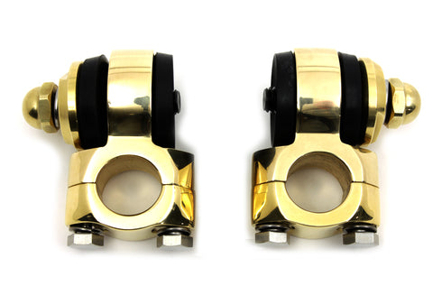 V-Twin Polished Brass Flanders Riser Tops - 49-0489