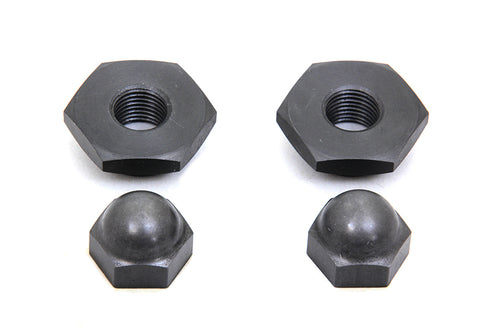 V-Twin Spring Fork Rod Top Nut Set Parkerized - 49-0516