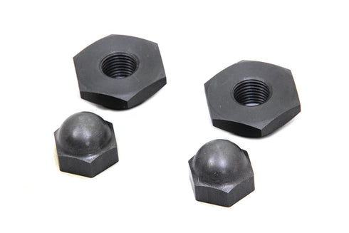 V-Twin Spring Fork Rod Top Nut Set Parkerized - 49-0516