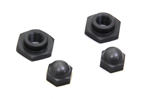V-Twin Spring Fork Rod Top Nut Set Parkerized - 49-0516
